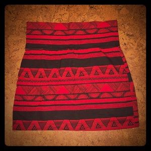 American apparel, black and red Aztec skirt